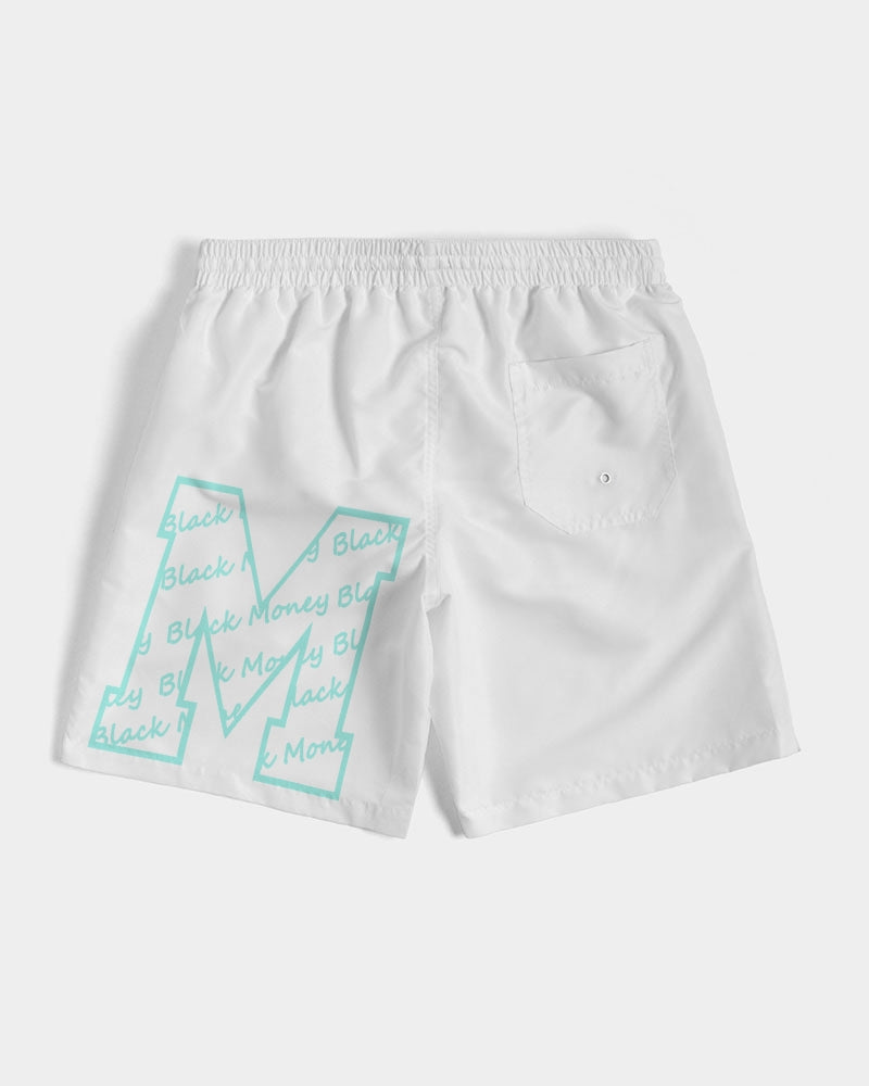 White and Tiff Blu Men's All-Over Print Swim Trunk