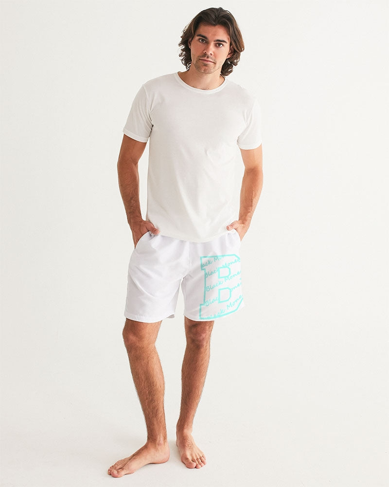 White and Tiff Blu Men's All-Over Print Swim Trunk