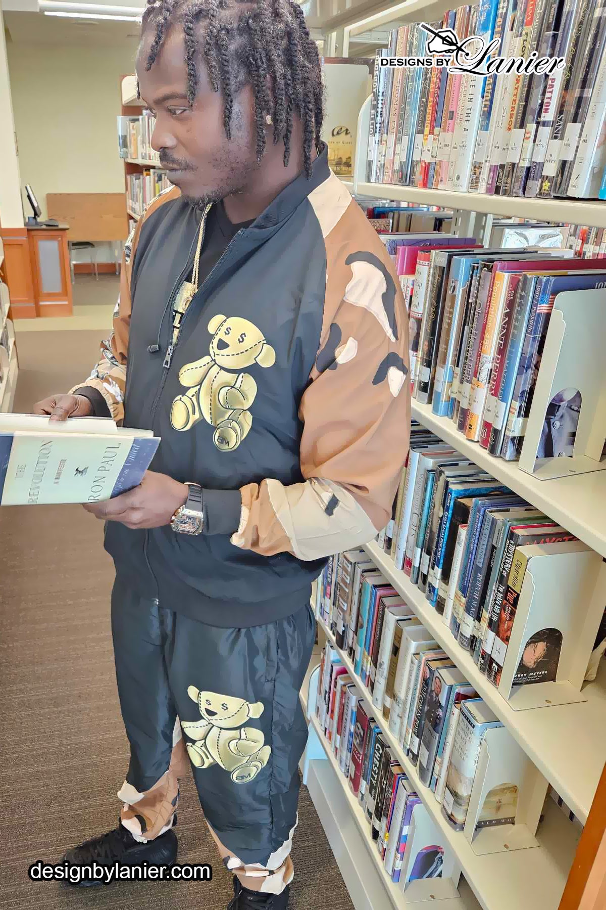 BIG BM BEAR gold Men's Bomber Jacket