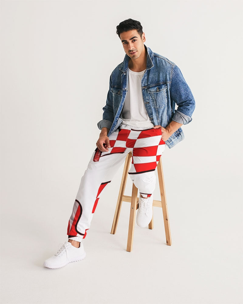 White and Red Rally Men's Track Pants