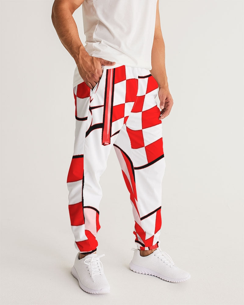 White and Red Rally Men's Track Pants
