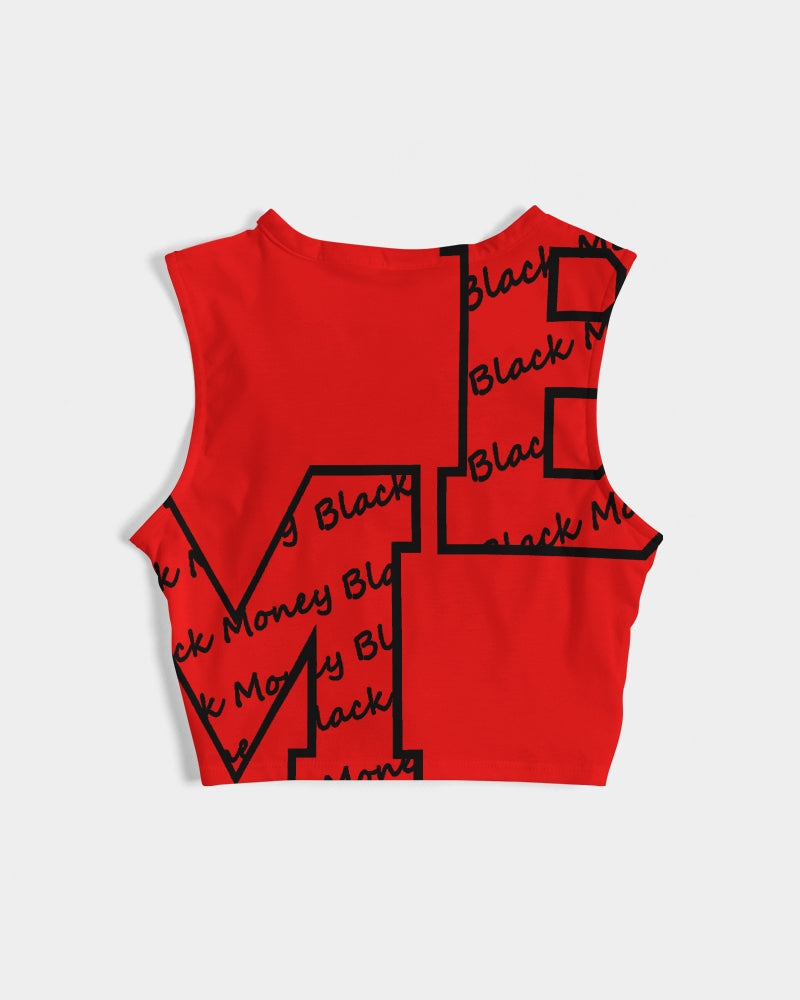 Vital Red and Black Women's  All-Over Print Twist-Front Tank