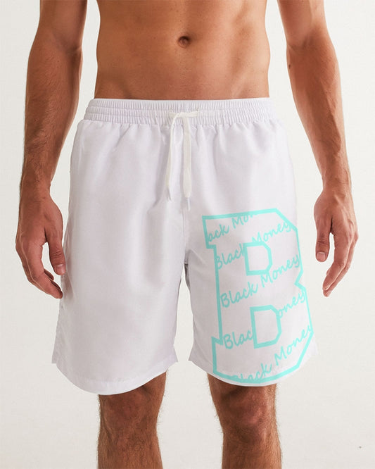 White and Tiff Blu Men's All-Over Print Swim Trunk