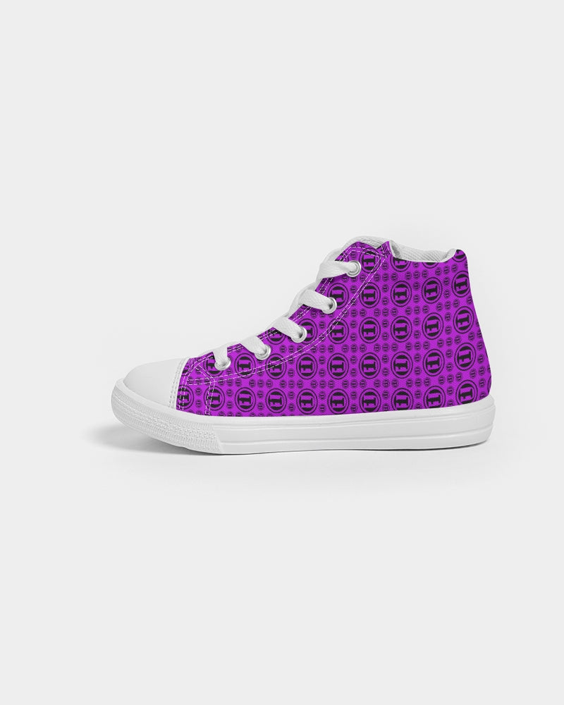 Blk Purp ONEUNIT Kids Hightop Canvas Shoe