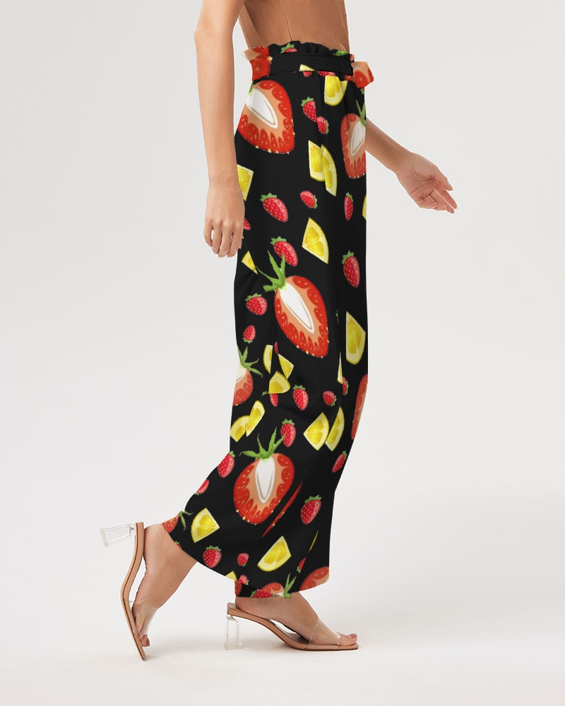 BLACK FRUIT N FLAVORS Women's High-Rise Wide Leg Pants