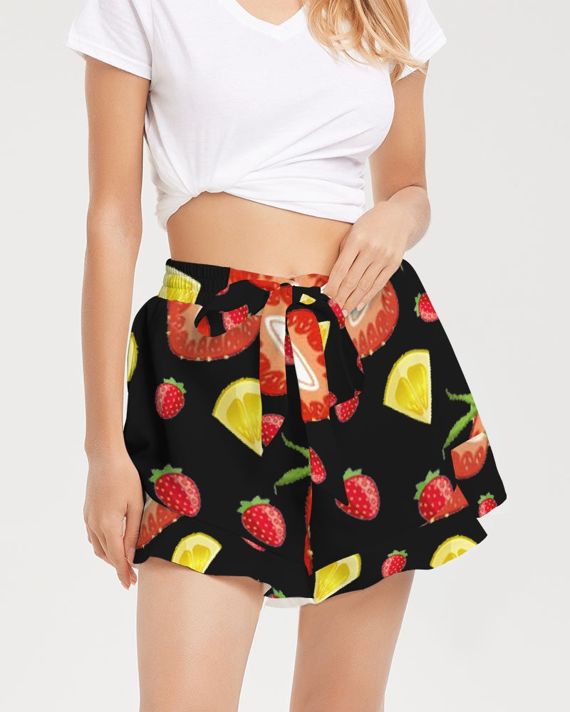 BLACK FRUIT N FLAVORS Women's Ruffle Shorts