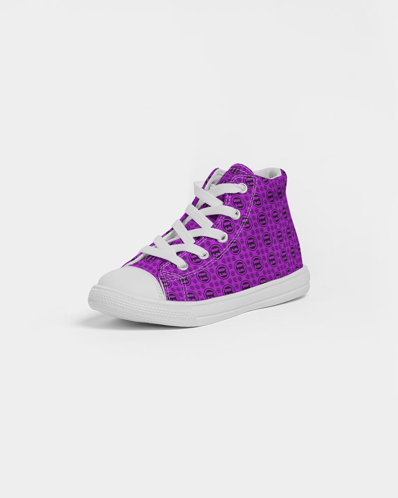 Blk Purp ONEUNIT Kids Hightop Canvas Shoe