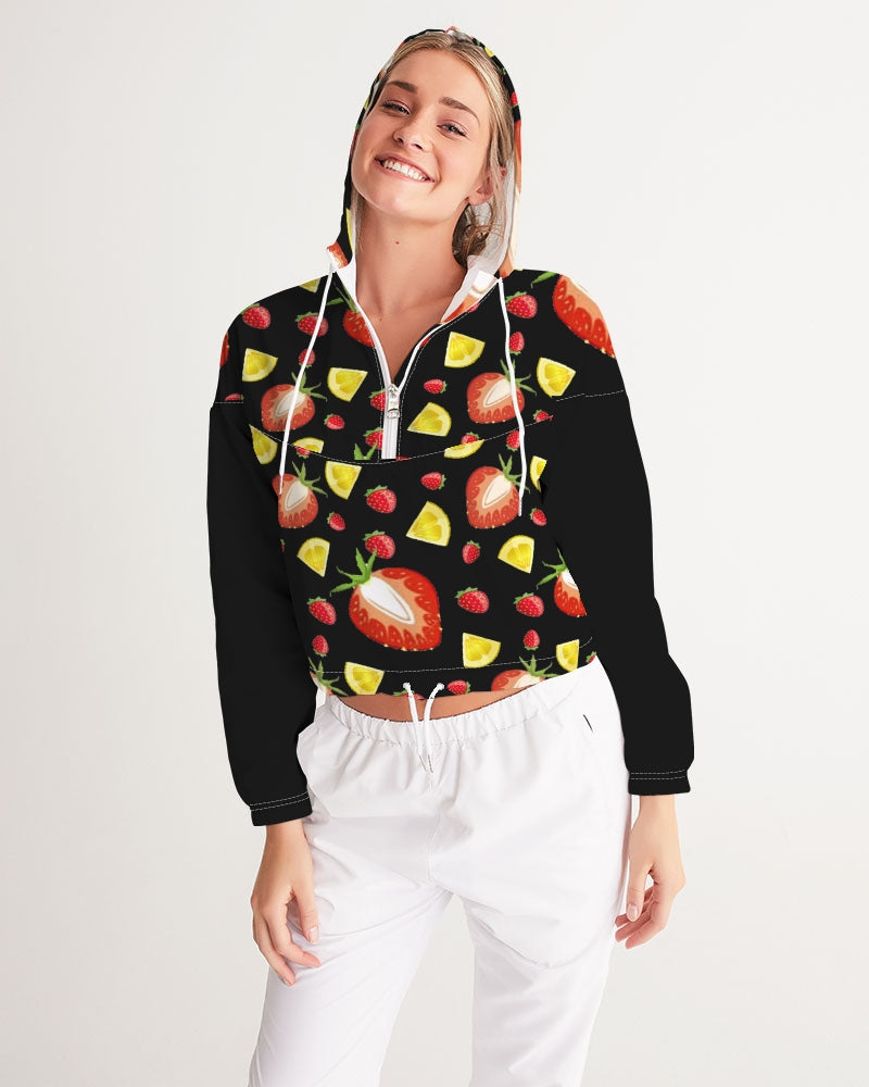 BLACK FRUIT N FLAVORS Women's Cropped Windbreaker