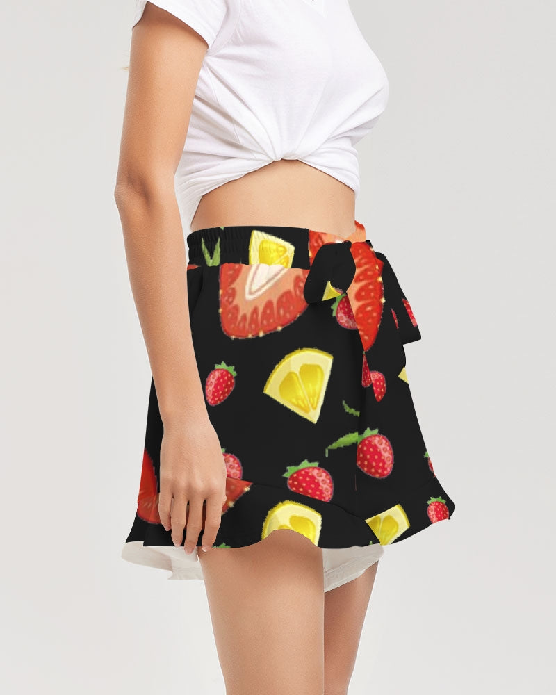 BLACK FRUIT N FLAVORS Women's Ruffle Shorts