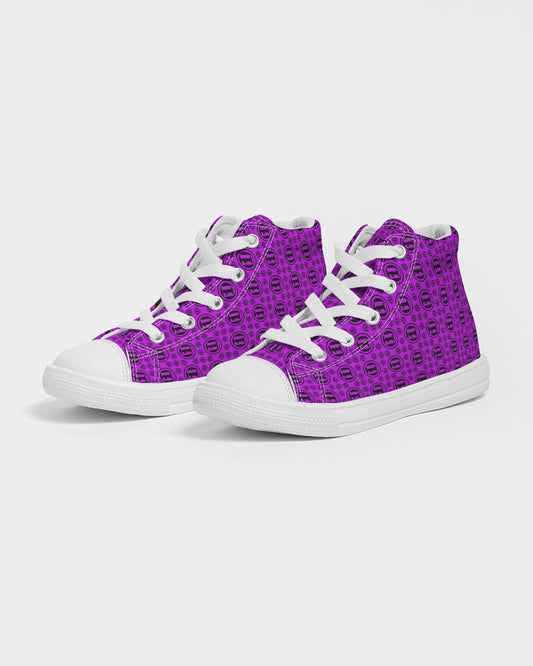 Blk Purp ONEUNIT Kids Hightop Canvas Shoe