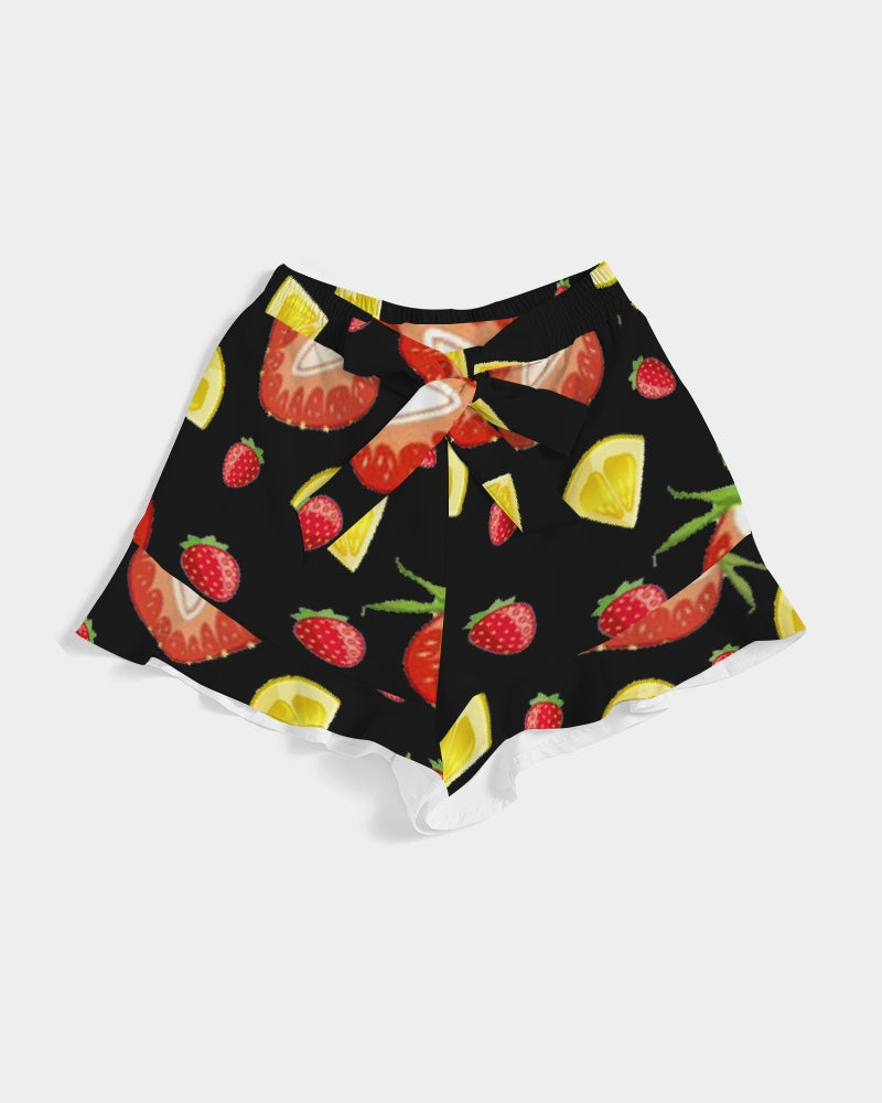 BLACK FRUIT N FLAVORS Women's Ruffle Shorts