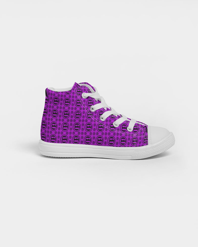 Blk Purp ONEUNIT Kids Hightop Canvas Shoe