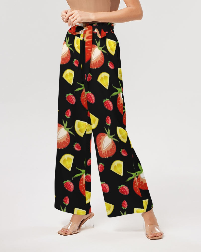 BLACK FRUIT N FLAVORS Women's High-Rise Wide Leg Pants