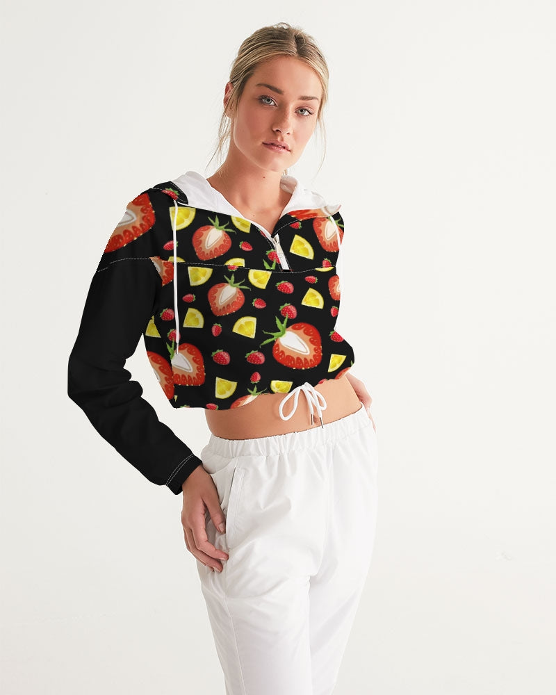 BLACK FRUIT N FLAVORS Women's Cropped Windbreaker