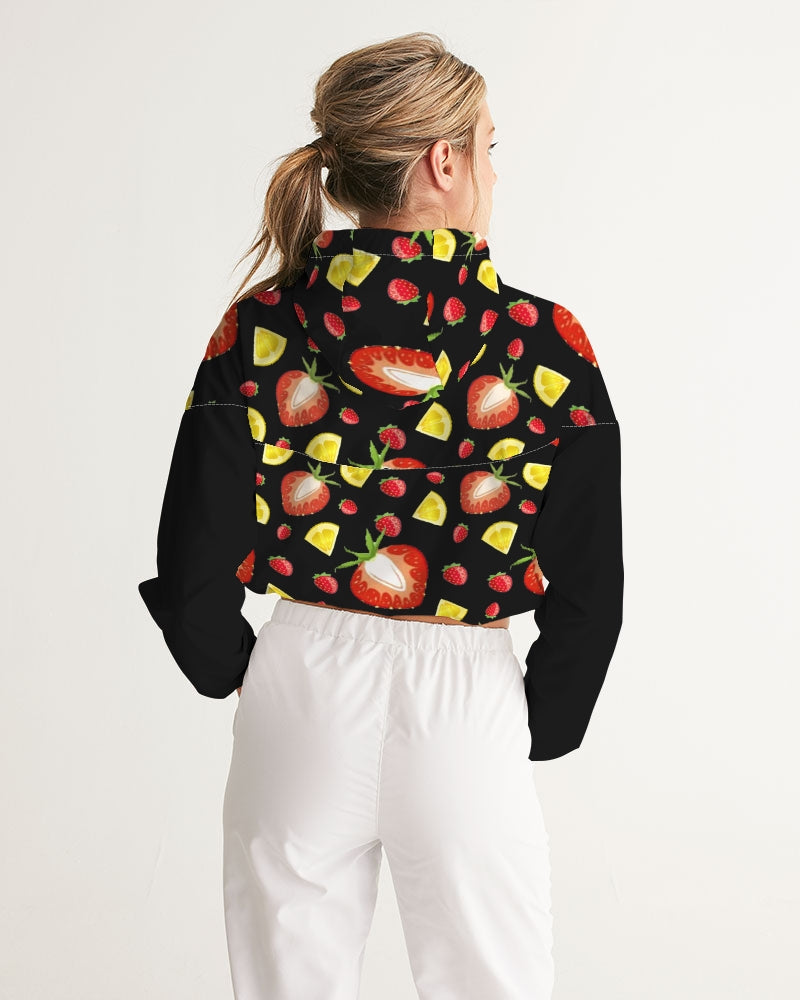 BLACK FRUIT N FLAVORS Women's Cropped Windbreaker