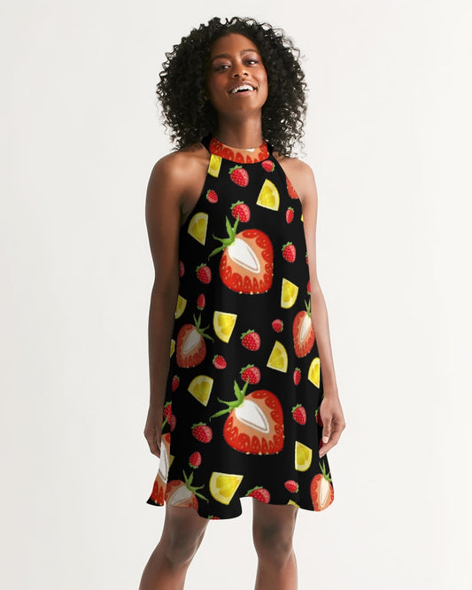 BLACK FRUIT N FLAVORS Women's Halter Dress