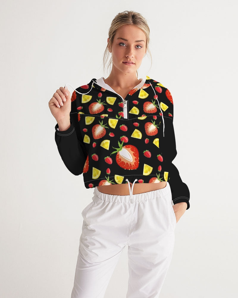 BLACK FRUIT N FLAVORS Women's Cropped Windbreaker