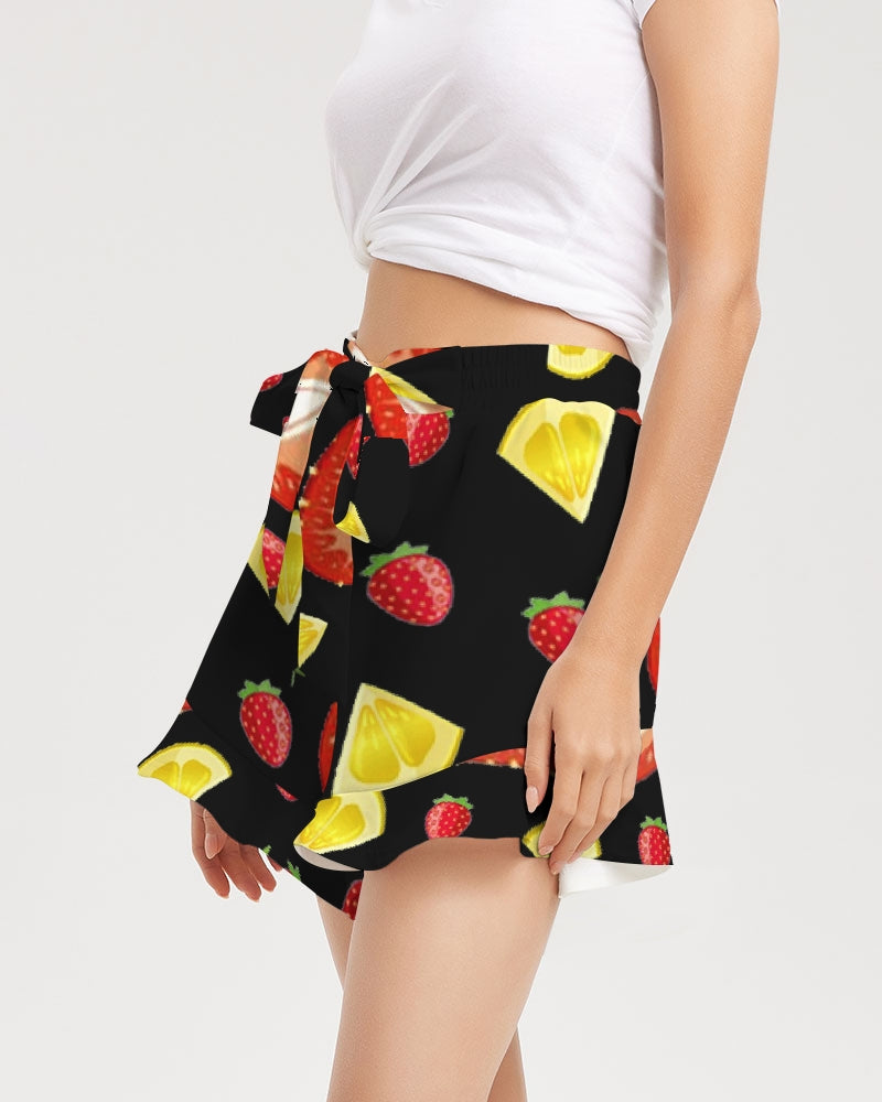 BLACK FRUIT N FLAVORS Women's Ruffle Shorts