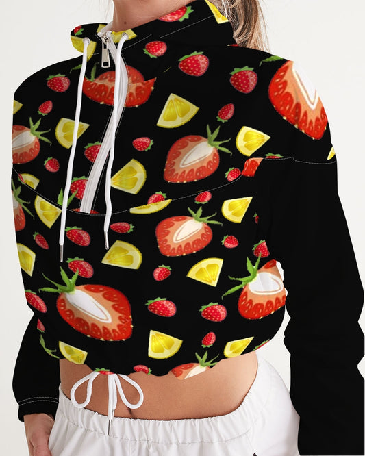 BLACK FRUIT N FLAVORS Women's Cropped Windbreaker