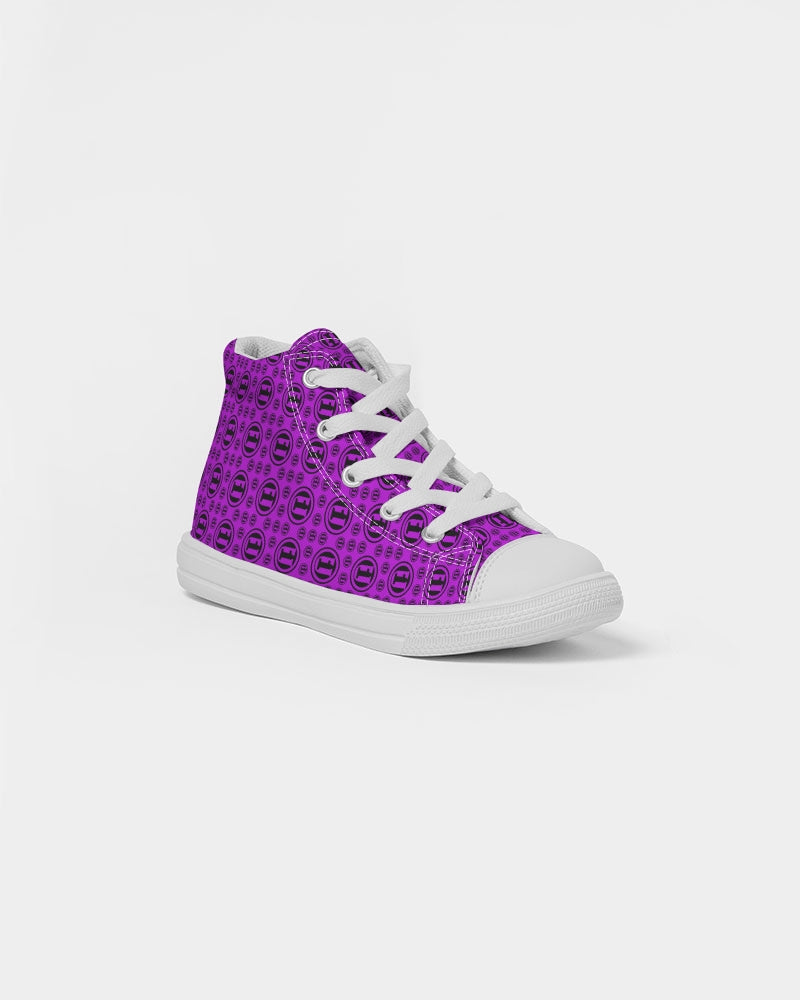 Blk Purp ONEUNIT Kids Hightop Canvas Shoe