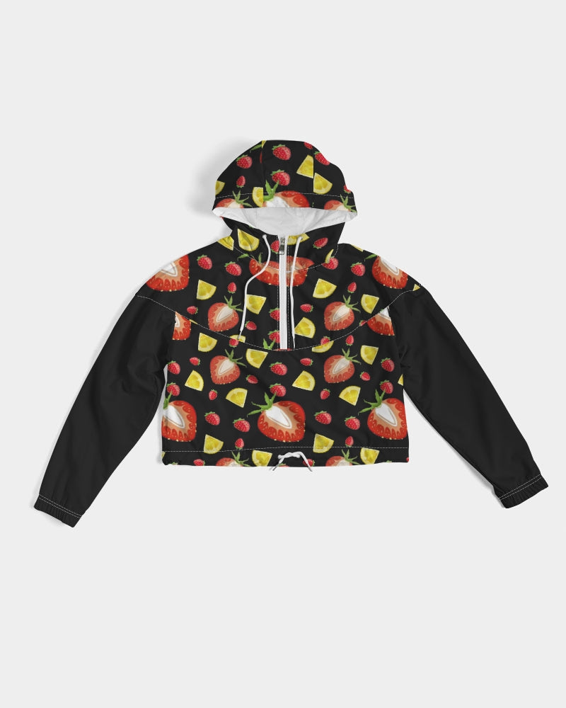 BLACK FRUIT N FLAVORS Women's Cropped Windbreaker