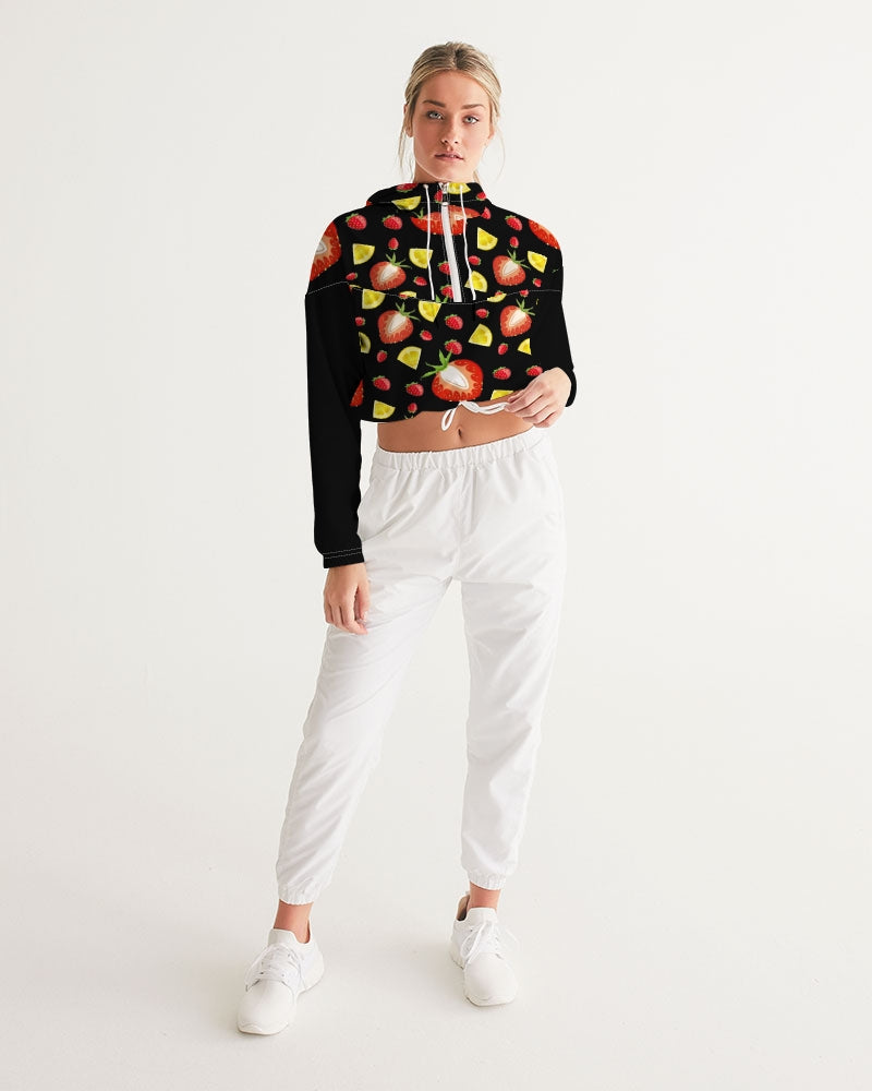 BLACK FRUIT N FLAVORS Women's Cropped Windbreaker